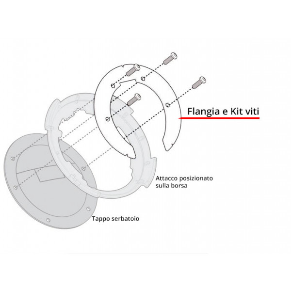 Flangia Givi BF10 Specifica per Borse da Serbatoio Tanklock